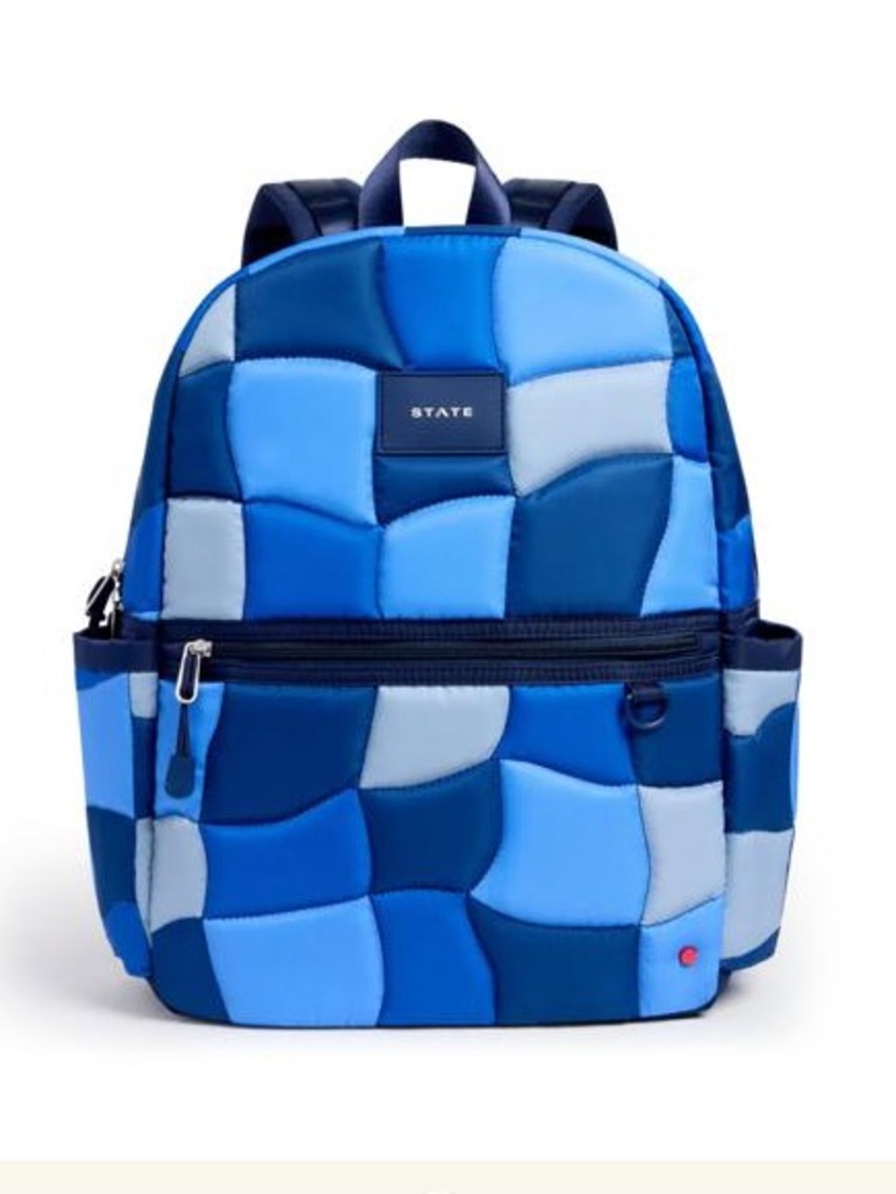 STATE Kane Double Pocket Backpack - Blue Patchwork Mosaic